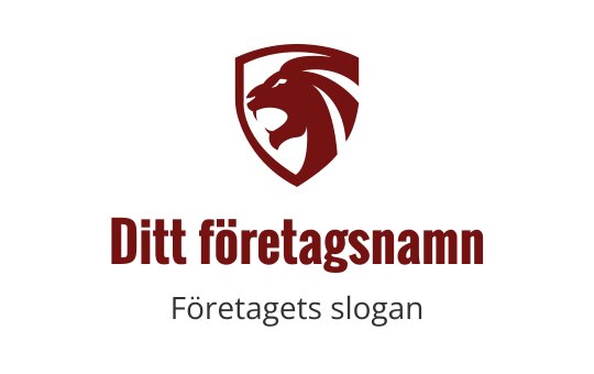 Mörkröd logotyp med en stiliserad lejon, som representerar styrka och mod inom tigerindustrin.