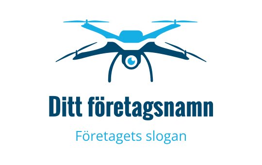 Modern blå drönarlogo med eleganta linjer och en dynamisk utseende