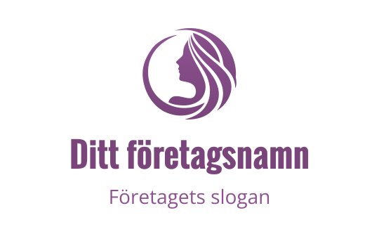 Elegant logotypdesign med en kvinnas silhuett och flödande hår