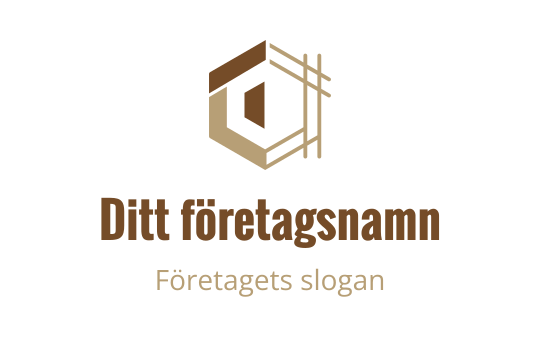 Modern hexagonal logotypdesign med bruna och beige geometriska element