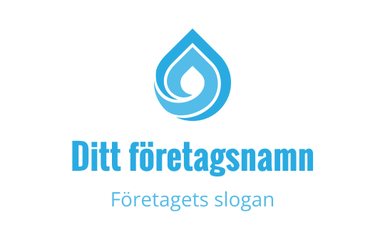 Modern blå vattendroppe logo design med virvlande element