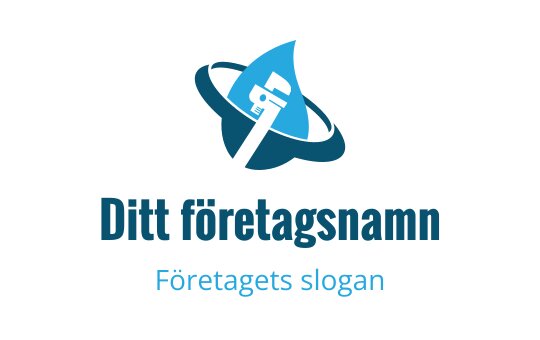 Modern blå logotypdesign med en nyckel och vattendroppelement
