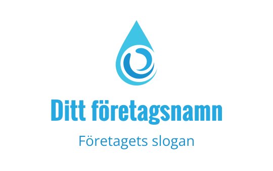 Modern blå vattendroppe logo design med virvlande element