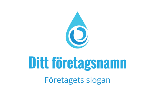 Modern blå vattendroppe logo design med virvlande element