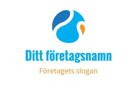 Modern blå och orange logotypdesign med abstrakta vågelement